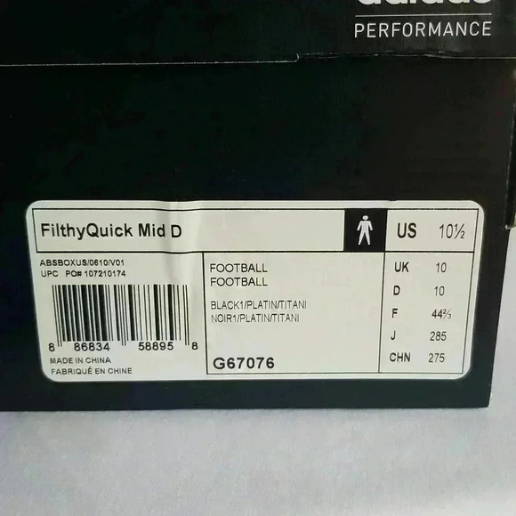 Adidas Filthy Quick Mid D Football Cleats 10.5 - Picture 2 of 8